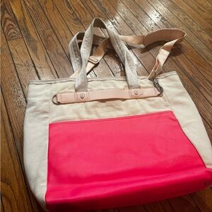 Lululemon Athletica Pink and Cream Tote Bag
